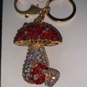 Aurora borealis mushroom purse/bag charm keychain